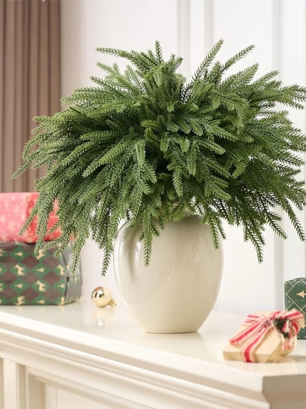 Artificial Green Norfolk Pine Picks. 12 Piece Set. NEW.
